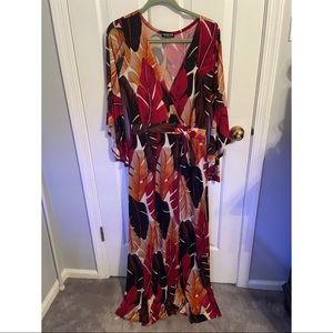 Fashion Nova Maxi High Slit Skort Dress